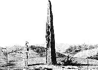 Haslesteinen tegnet i 1845