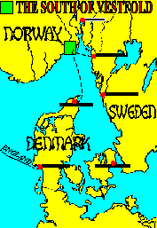 Kart over s&oslash;r Scandinavia